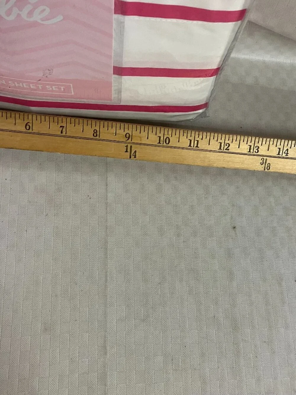 Barbie Movie Full Size Sheet Twin Set 100% Cotton Pink White Striped